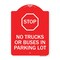Signmission Parking Lot Rules Stop No Trucks or Buses in Parking Lot W/ Stop Alum Sign, 18" x 24", RW-1824-23430 A-DES-RW-1824-23430 - alternate 1